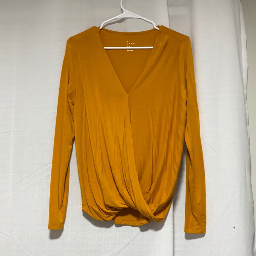 A new day mustard long sleeve shirt NWOT